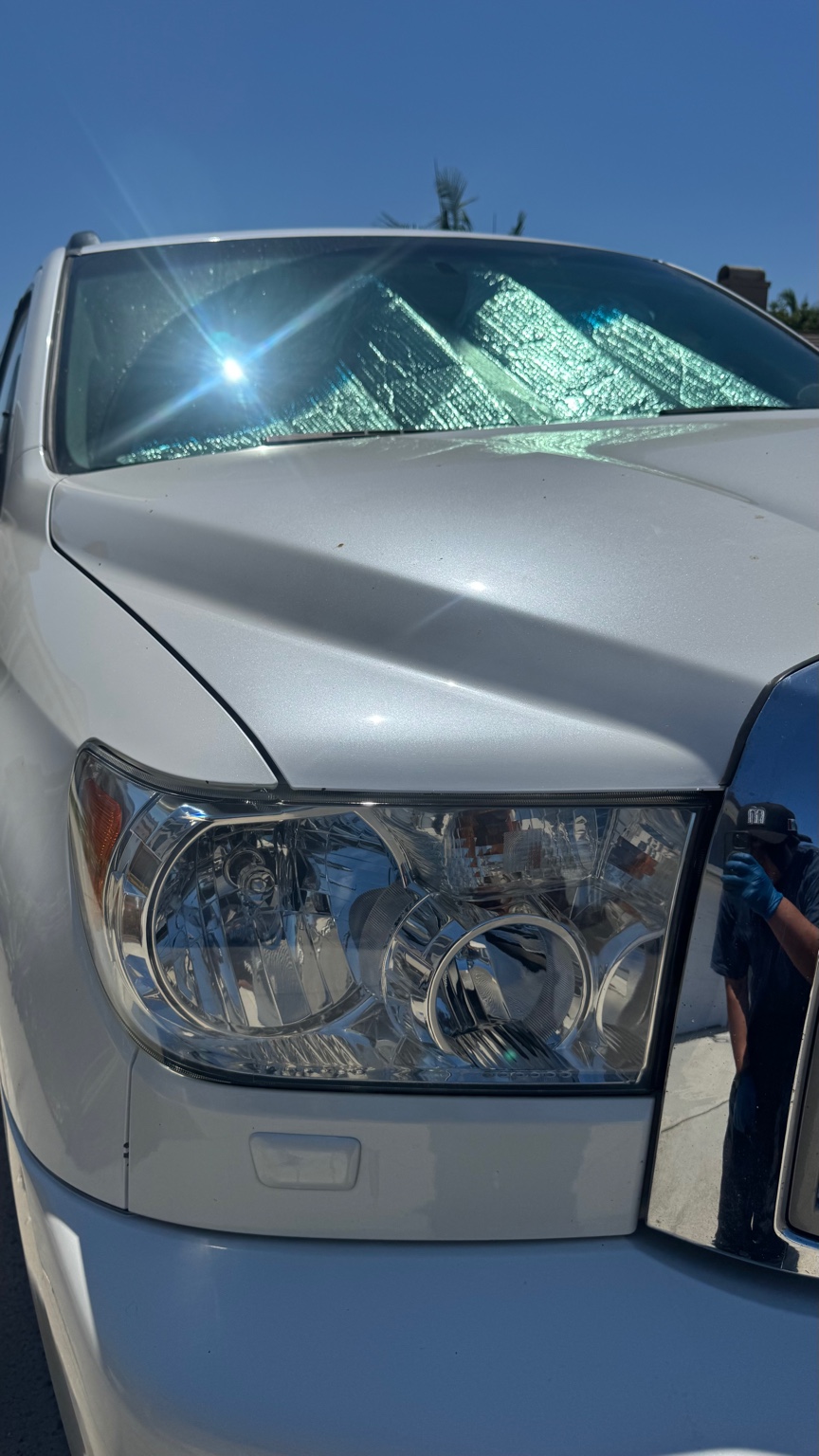 Truck headlight after restoration